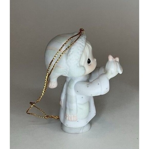 VTG NWB Enesco Precious Moments I'm Sending You a White Christmas Ornament 3.5" - Picture 8 of 11